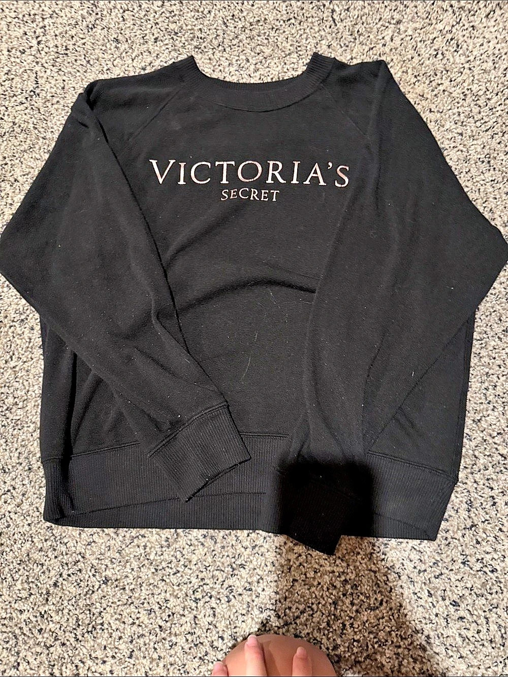 Victoria's Secret Logo Crewneck Sweatshirt Black Medium
